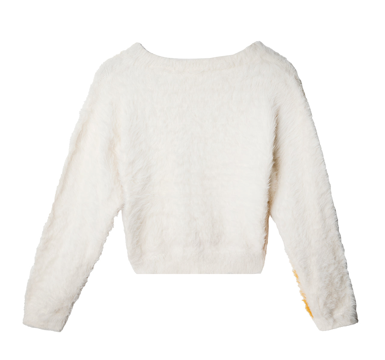 yellow × white shaggy knit