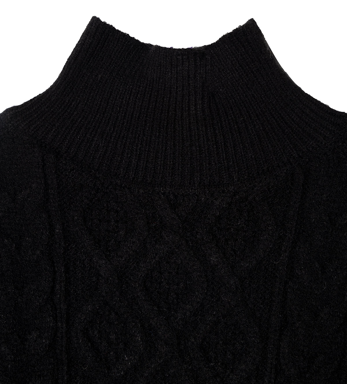 quilting knit patchwork knit -black-