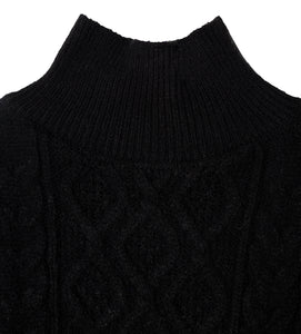 quilting knit patchwork knit -black-