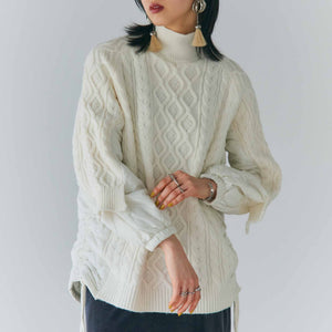 quilting knit patchwork knit -white-