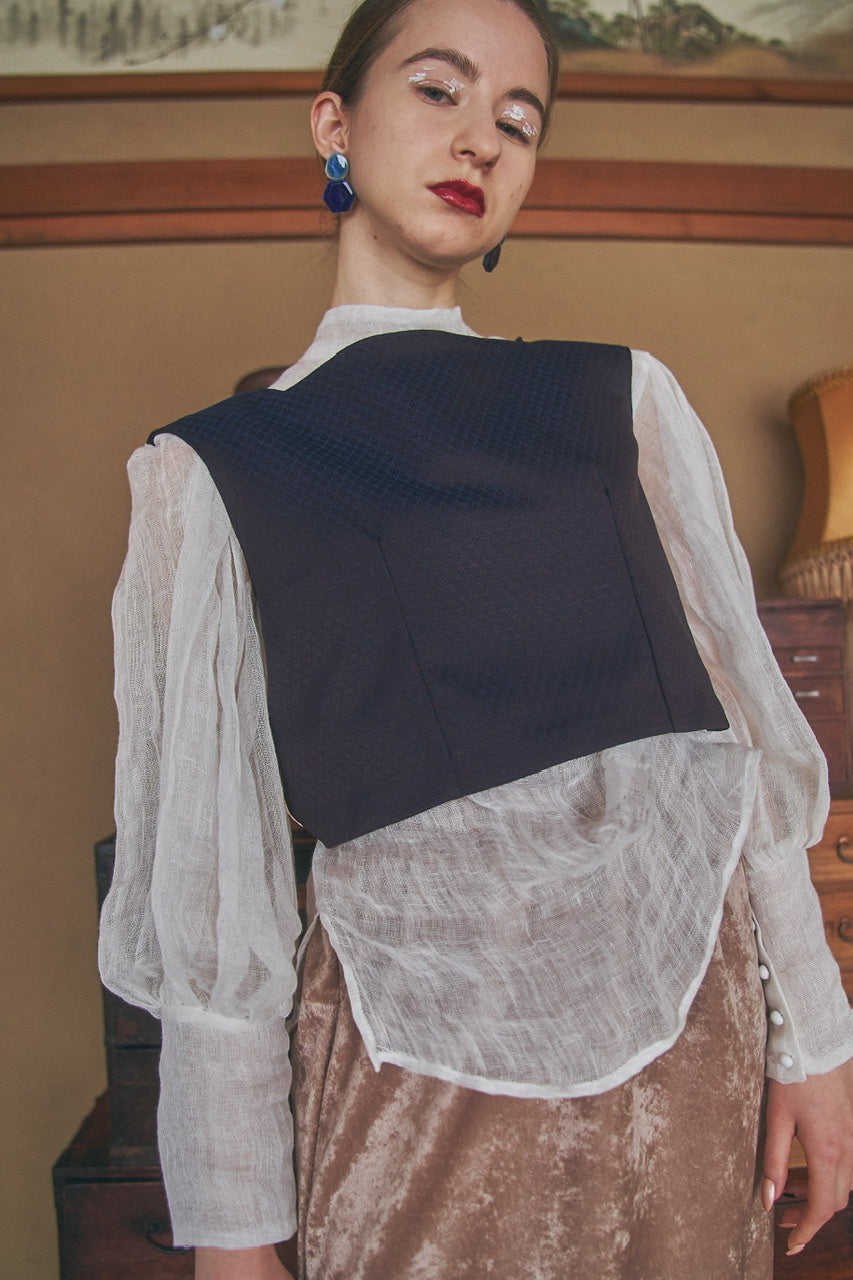 linen100 organdy blouse