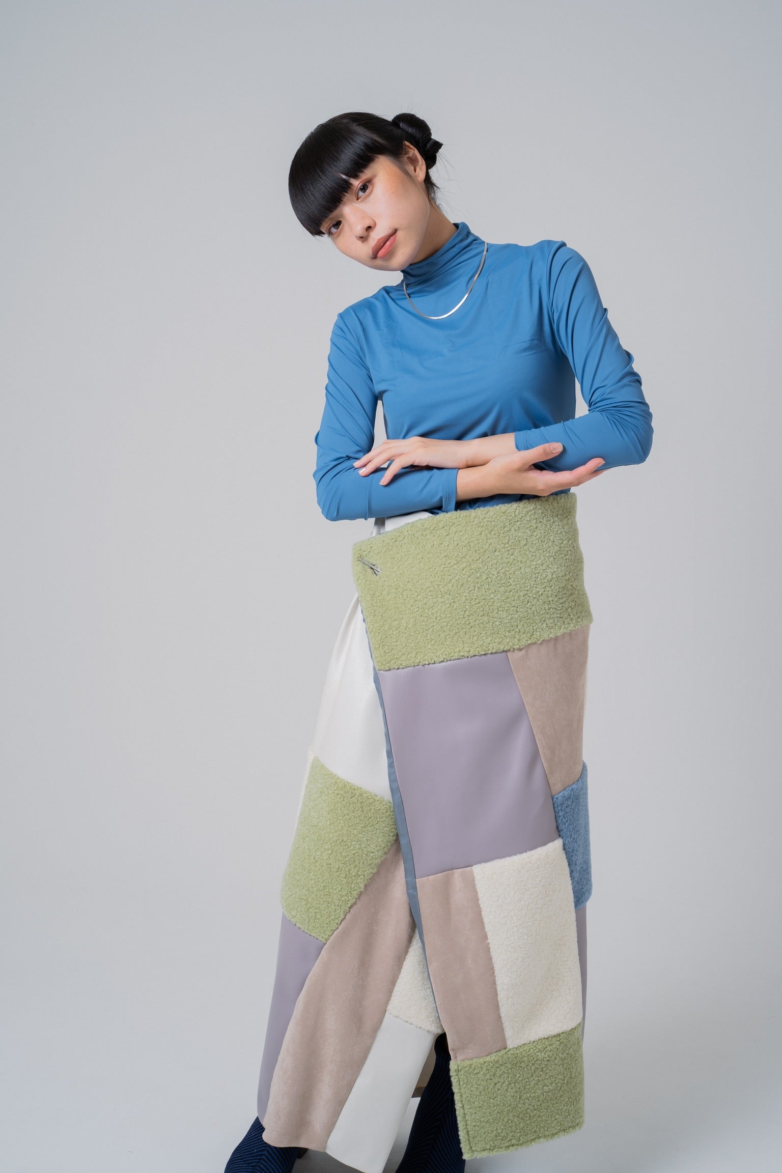 "concrete & grass" patchwork skirt