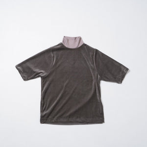 cotton velour Tshirt -charcoal-