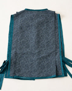 botanical jacquard vest -blue-