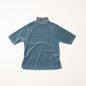 cotton velour Tshirt -blue-