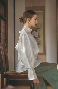 "oumi-sarashi" blouse  -white-