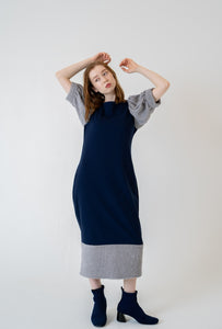 pile sleeve thermal one piece -blue-