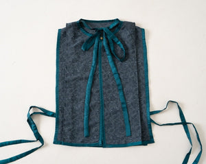 botanical jacquard vest -blue-