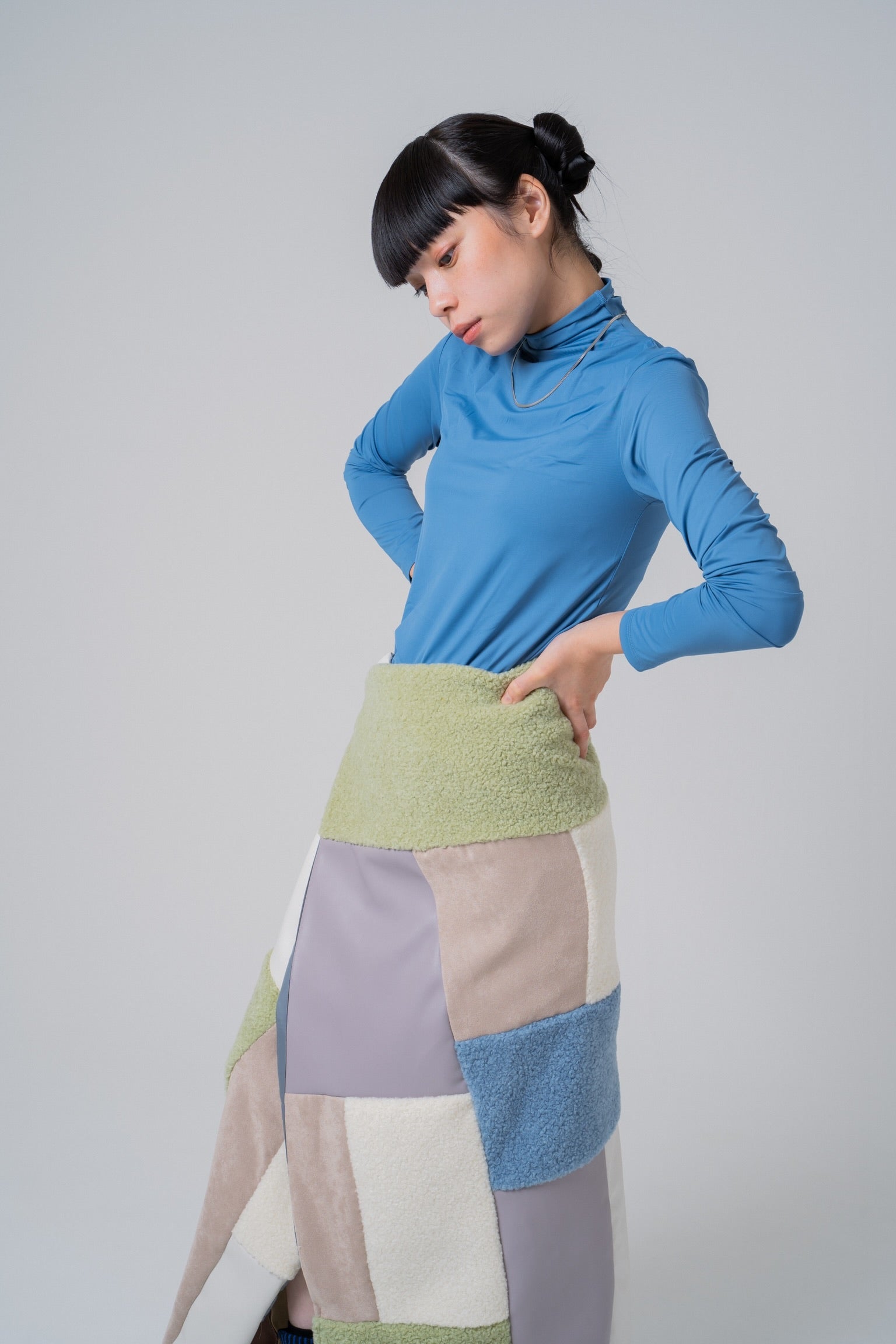 "concrete & grass" patchwork skirt