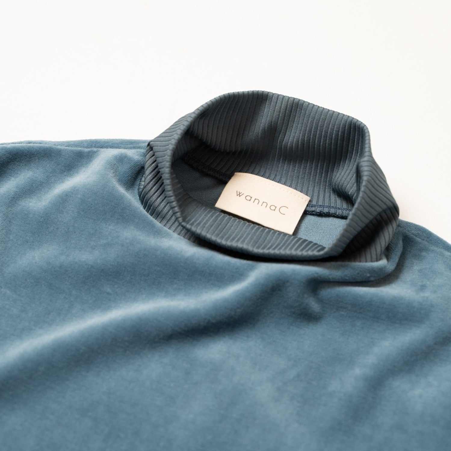 cotton velour Tshirt -blue-