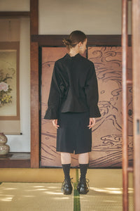 "oumi sarashi" blouse -black-