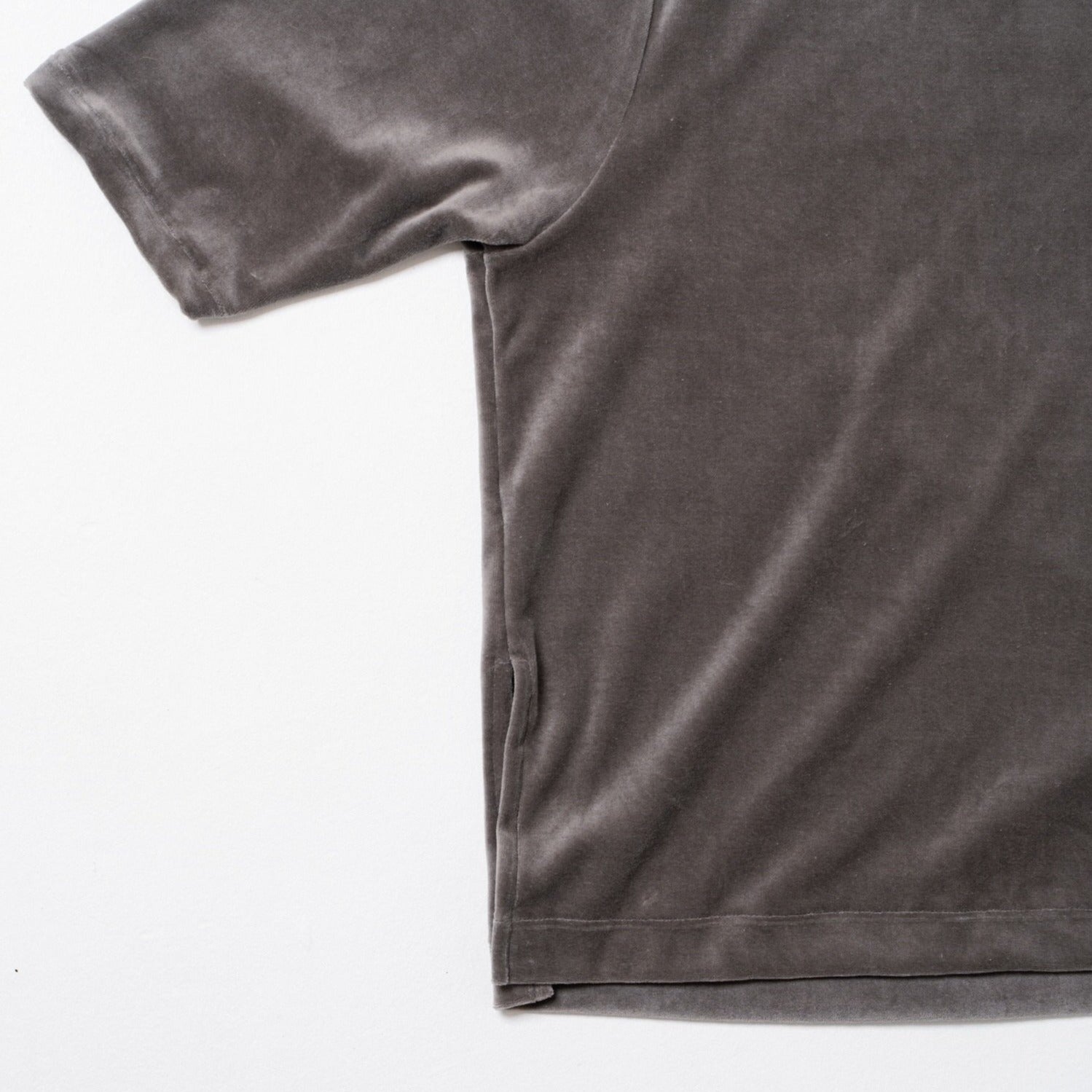 cotton velour Tshirt -charcoal-