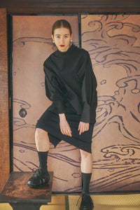 "oumi sarashi" blouse -black-