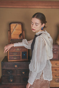 linen100 organdy blouse