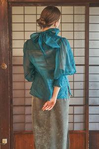 summer velour skirt -moss green-