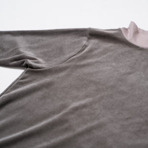 cotton velour Tshirt -charcoal-