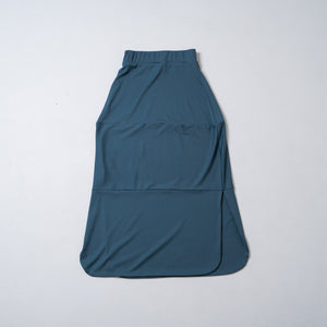 silky rib skirt -blue-